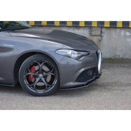 Накладка сплиттер на передний бампер на Alfa Romeo Giulia Veloce